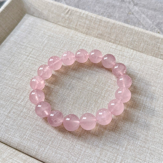 Rose Quartz 11.8mm Beaded Bracelet