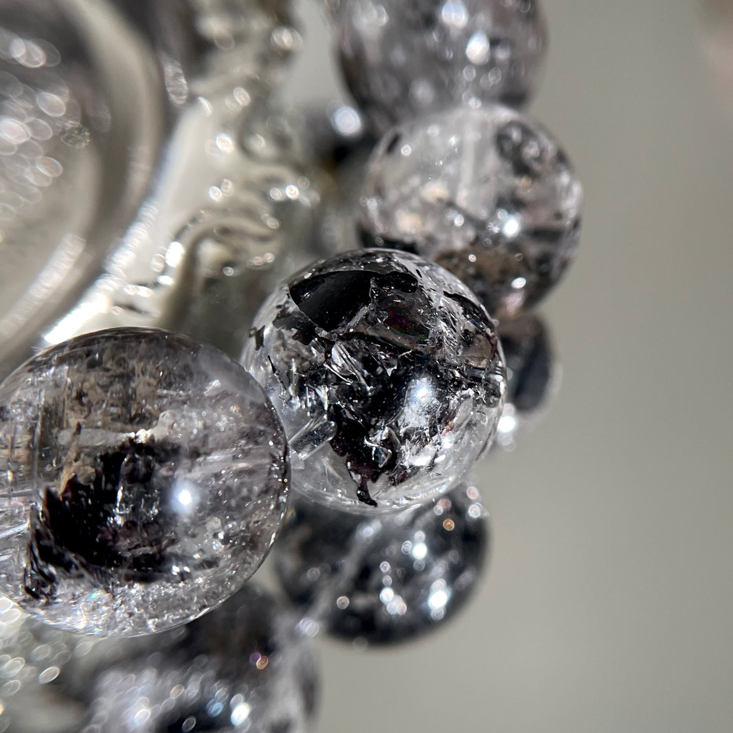 Yellow Black Herkimer Diamond Beaded Bracelet