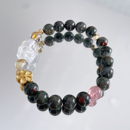 Dragon Blood Jasper Beaded Bracelet