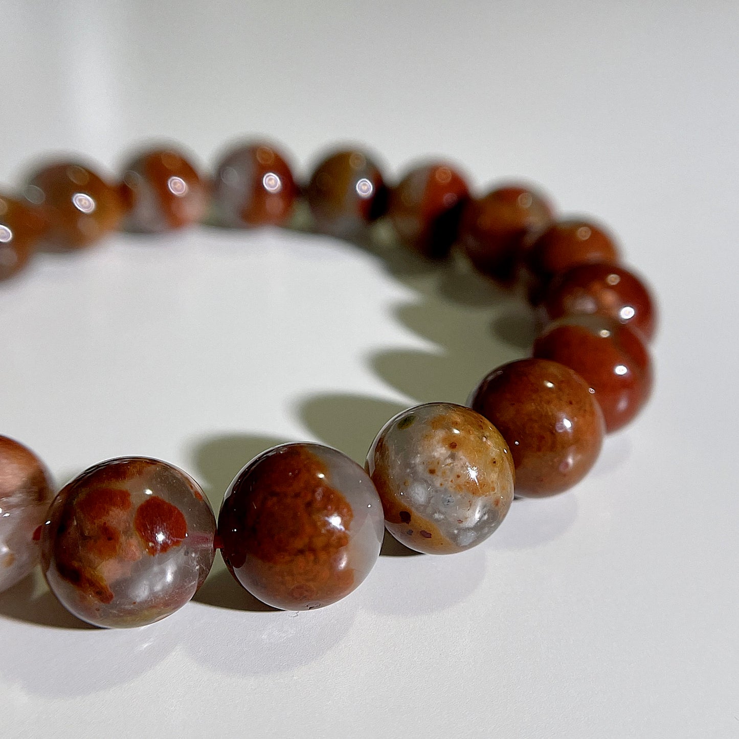 Red Amphibole Beaded Bracelet