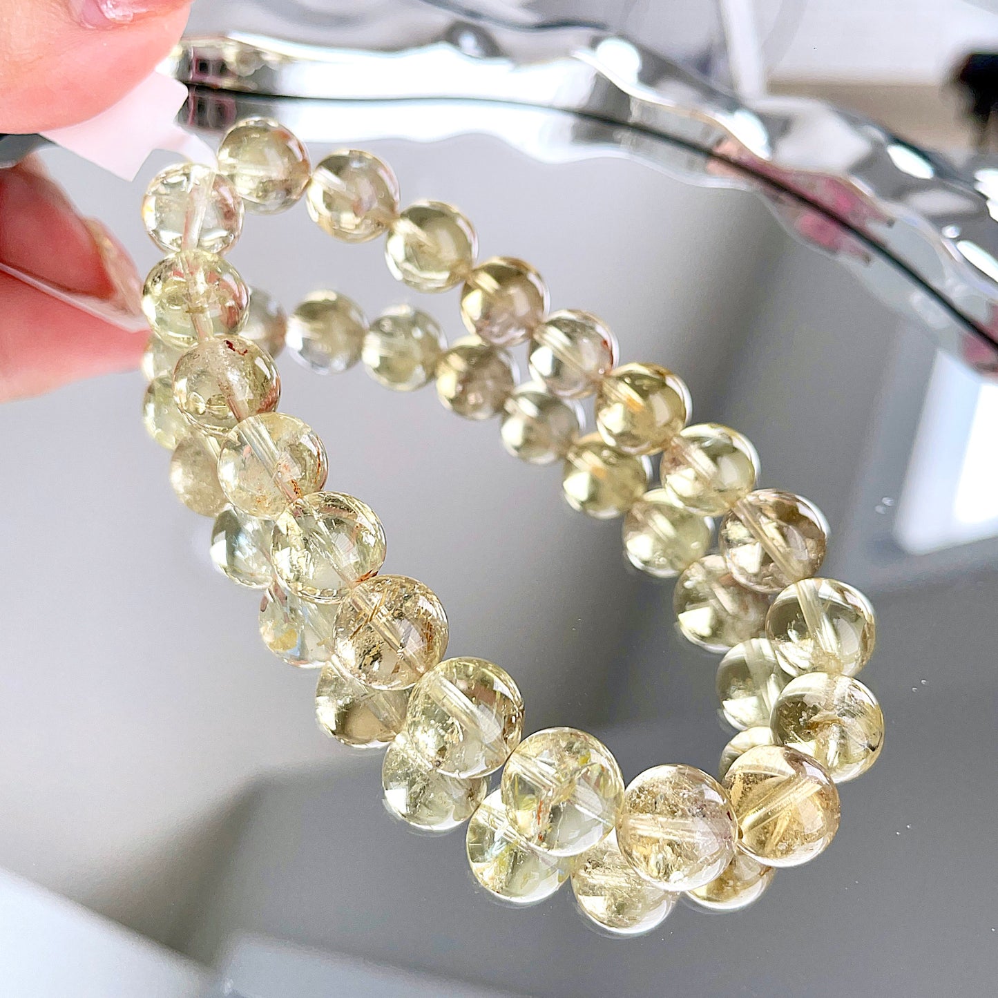 Citrine with Rainbow Flash Beaded Bracelet