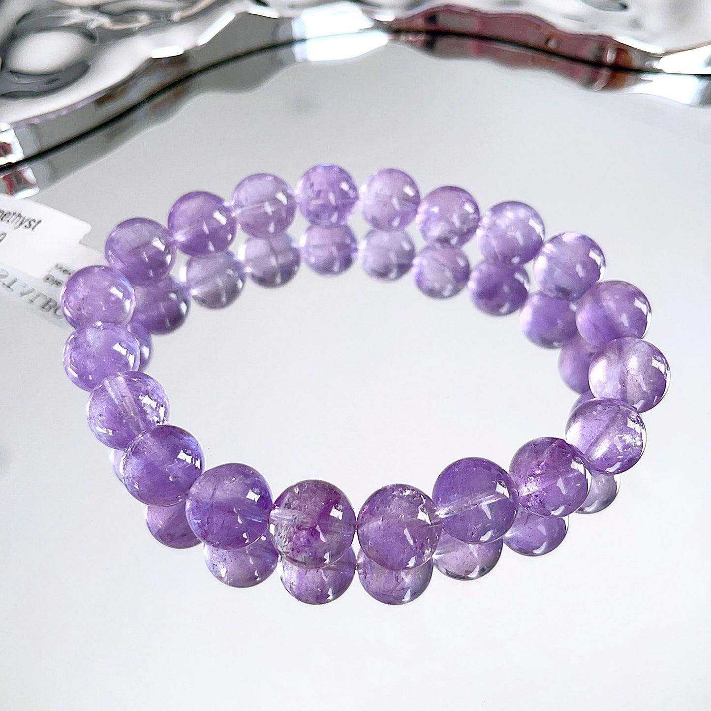 Lavender Amethyst Beaded Bracelet