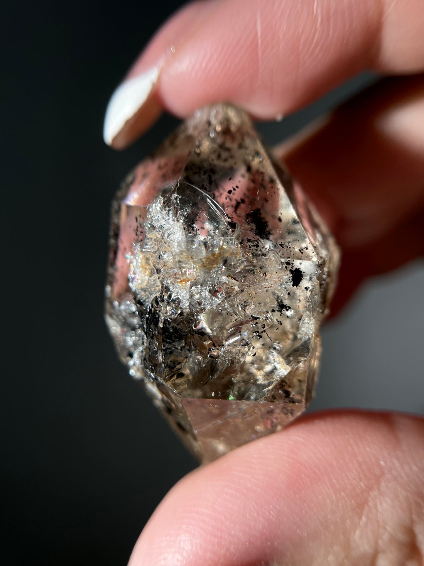Rainbow Smoky Herkimer Diamond Raw Rocks