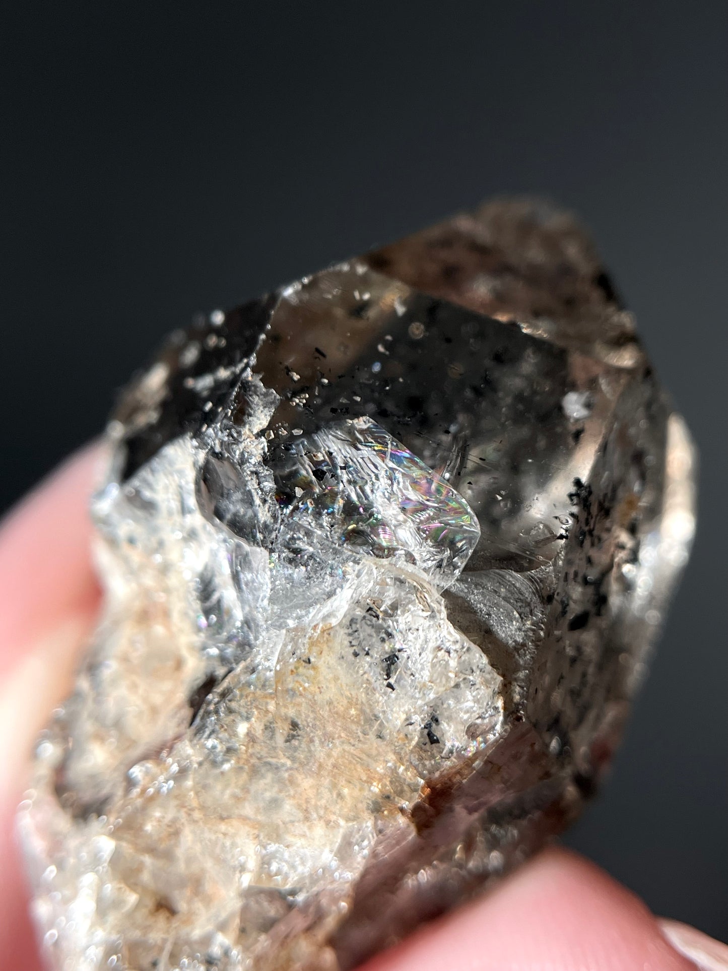 Rainbow Smoky Herkimer Diamond Raw Rocks