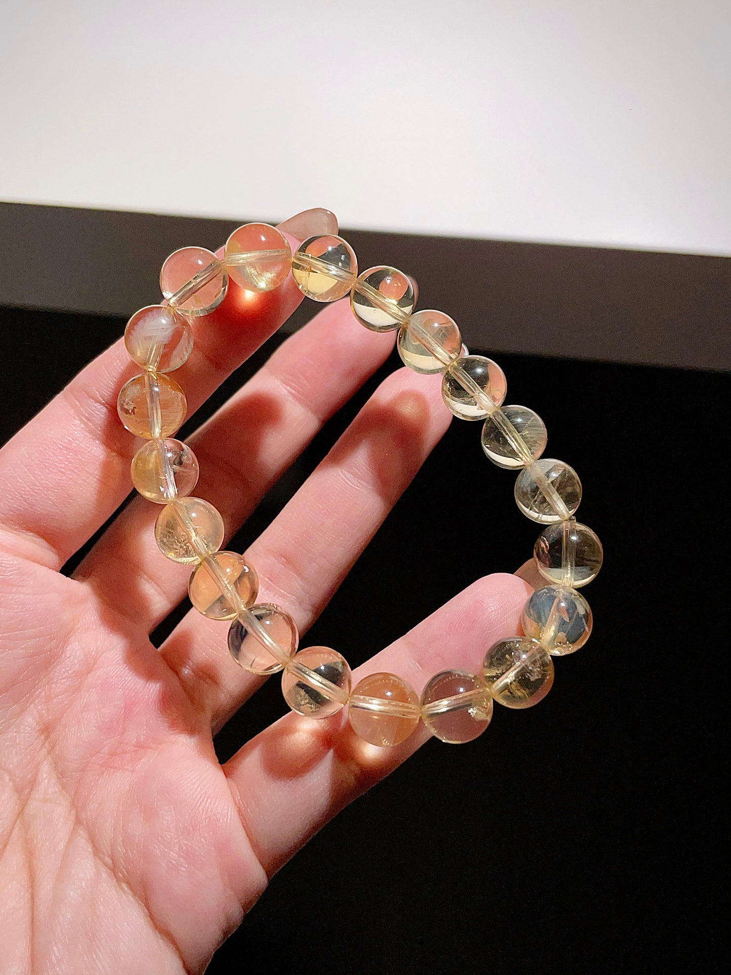 Blue Needle Angel Feather Citrine Beaded Bracelet