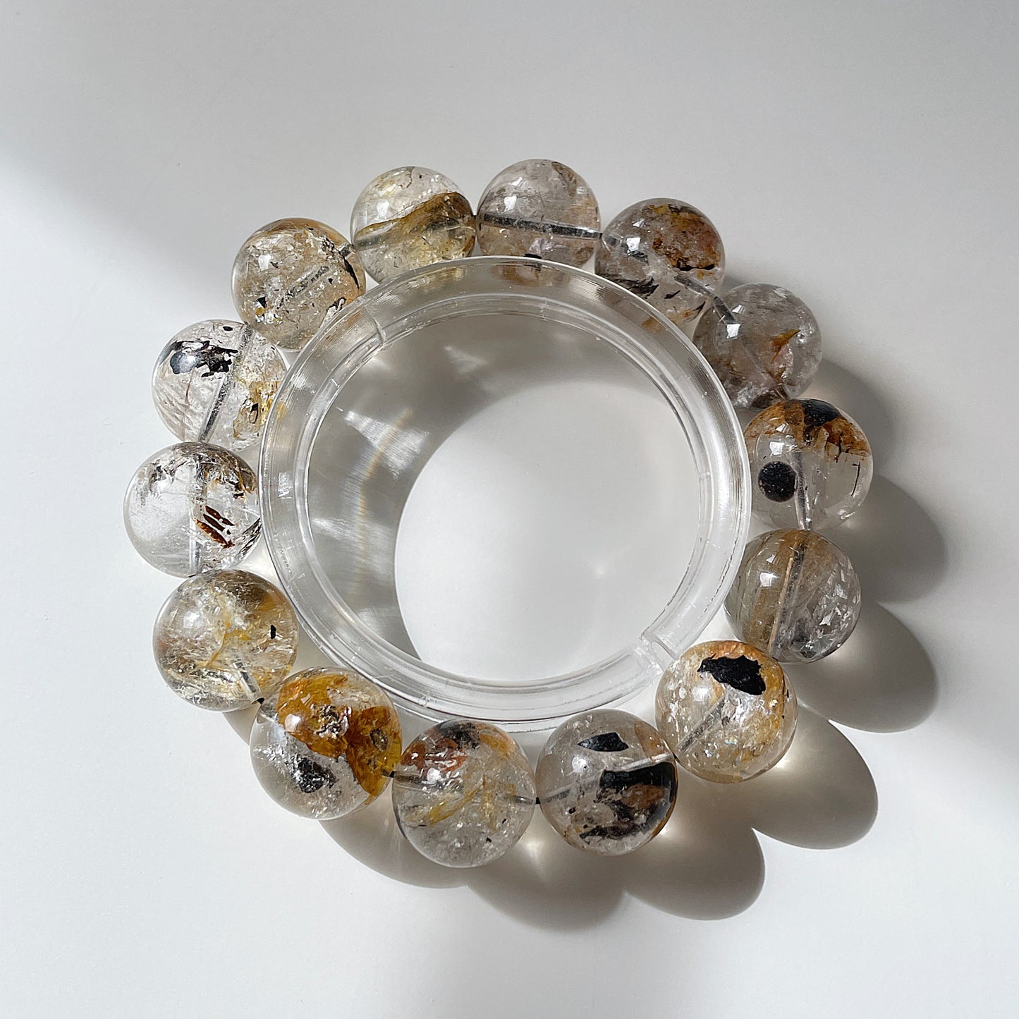 Black & Yellow Skeleton Herkimer Diamond Beaded Bracelet