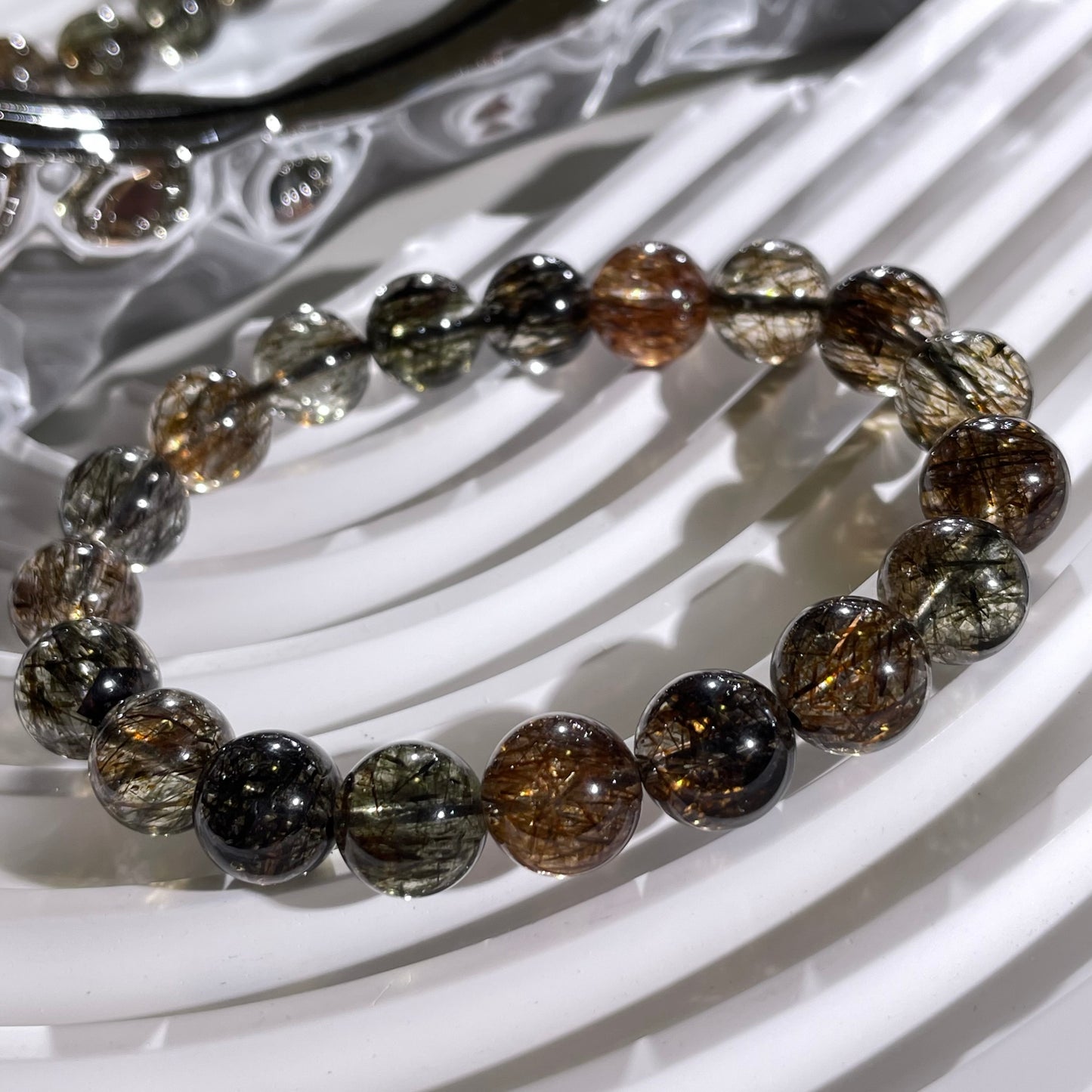 Black Gold Super Seven (Green and Gold Rutile)