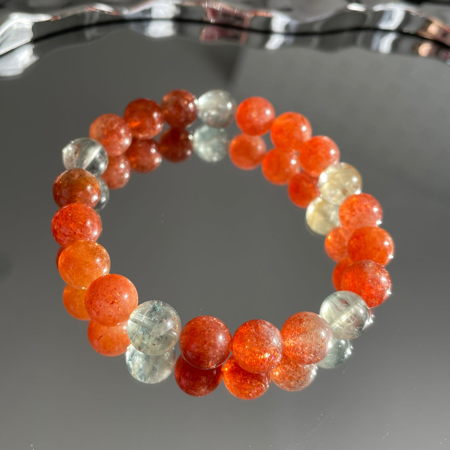 Golden Flash Arusha Sunstone Beaded Bracelet