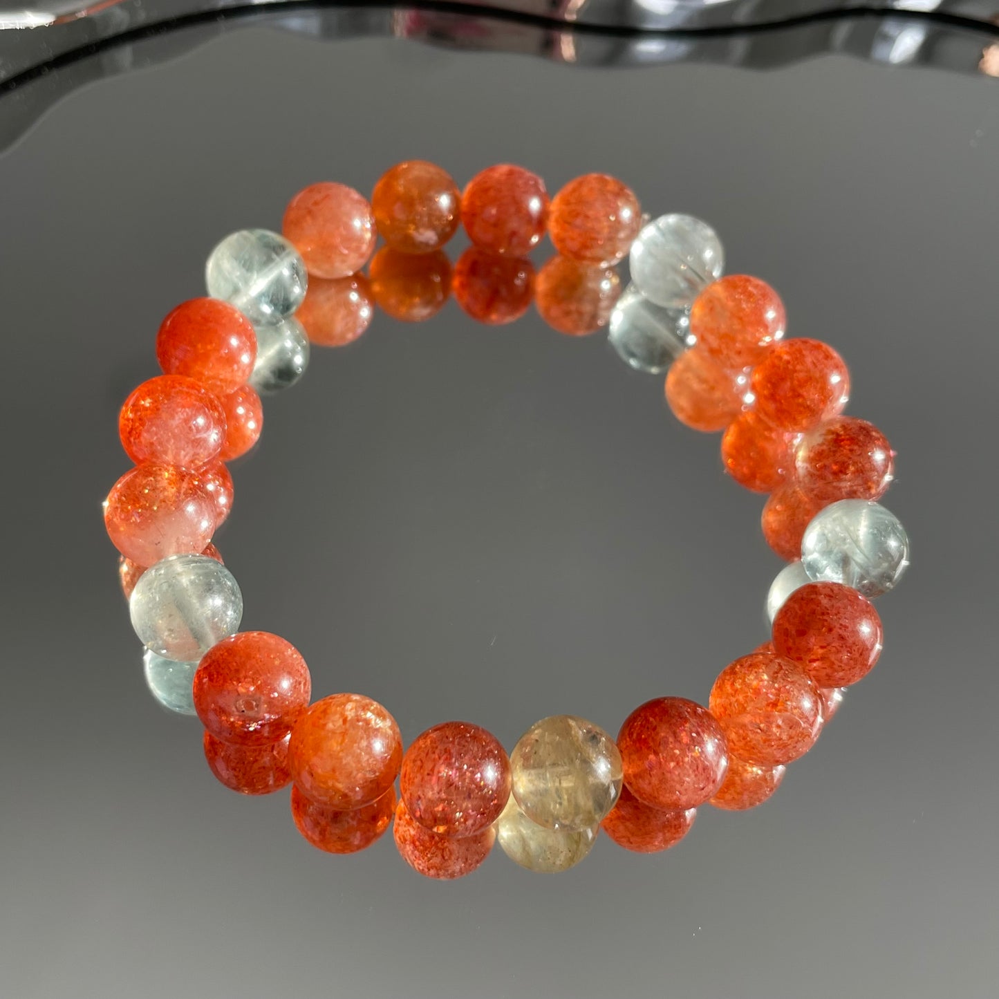 Golden Flash Arusha Sunstone Beaded Bracelet