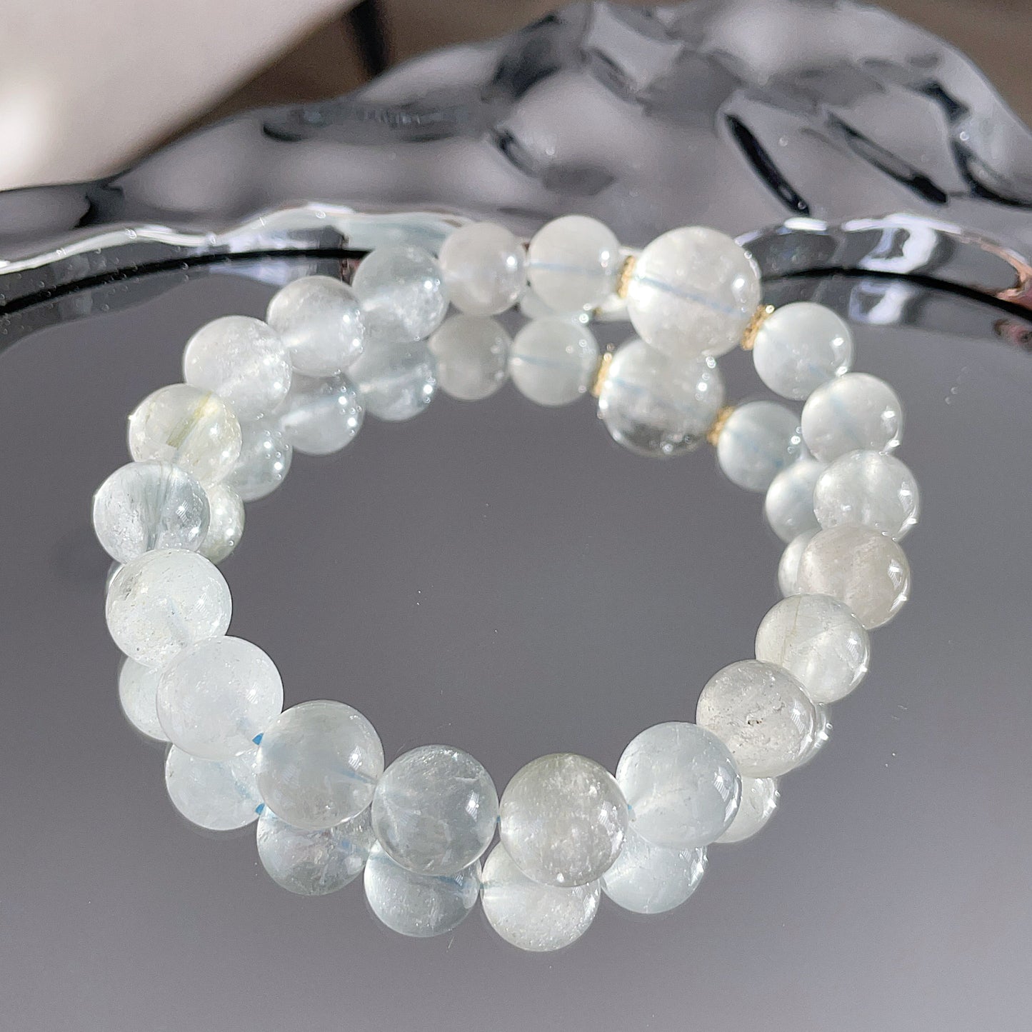 Blue-Grey Amphibole Beaded Bracelet