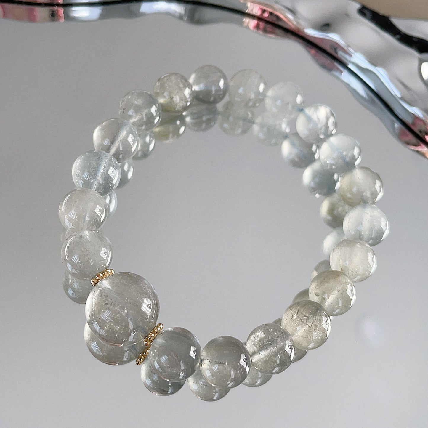 Blue-Grey Amphibole Beaded Bracelet