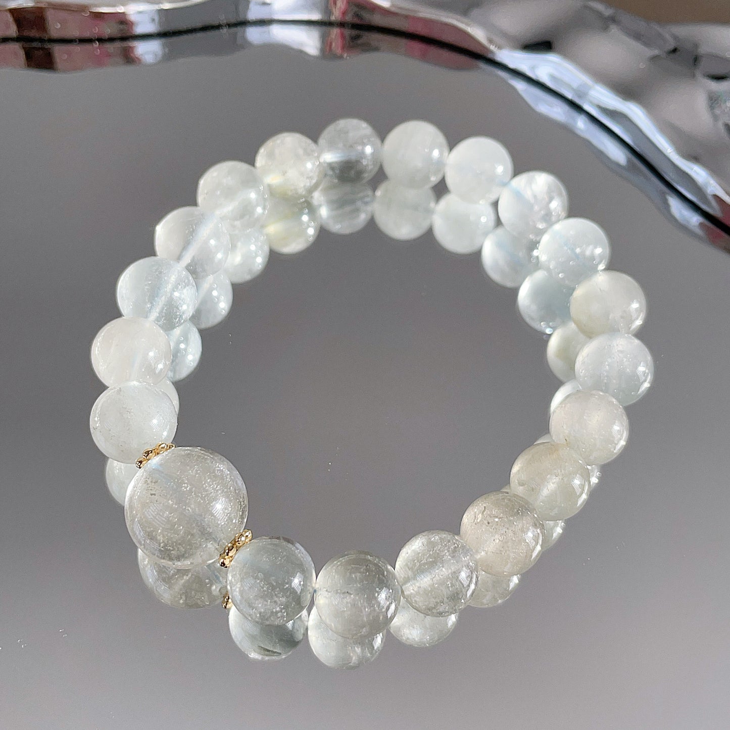 Blue-Grey Amphibole Beaded Bracelet