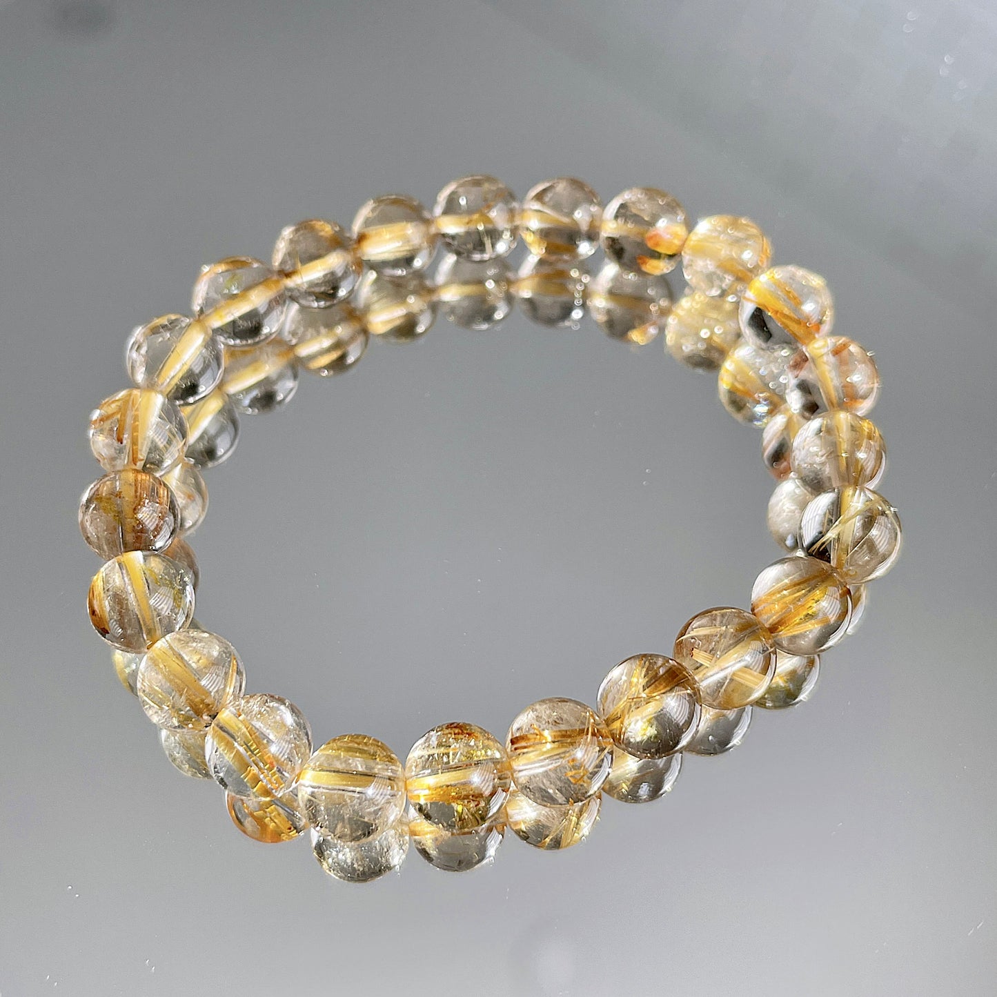 Golden Rutile Quartz Beaded Bracelet