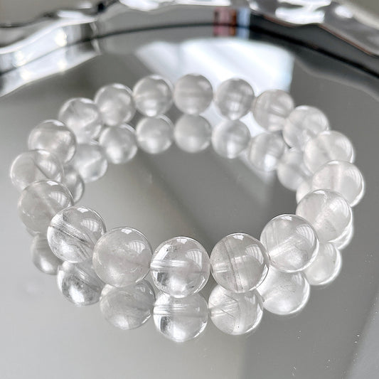 Grey Phantom Lithium Quartz Beaded Bracelet
