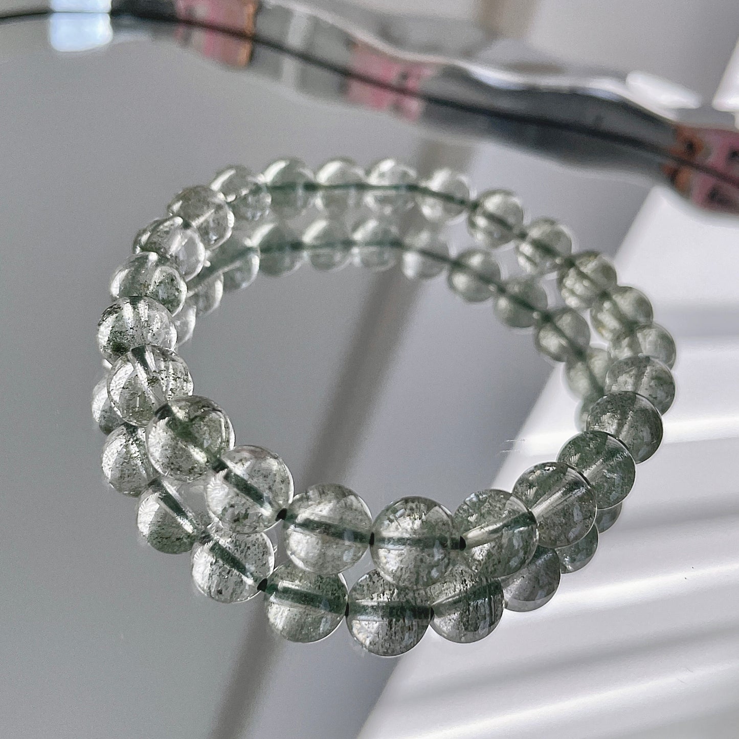 Green Phantom Quartz Beaded Bracelet