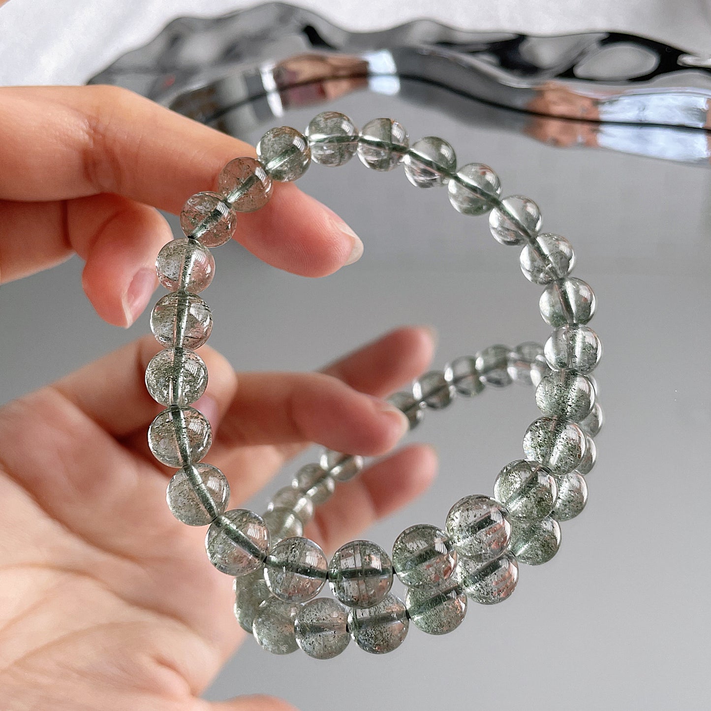Green Phantom Quartz Beaded Bracelet
