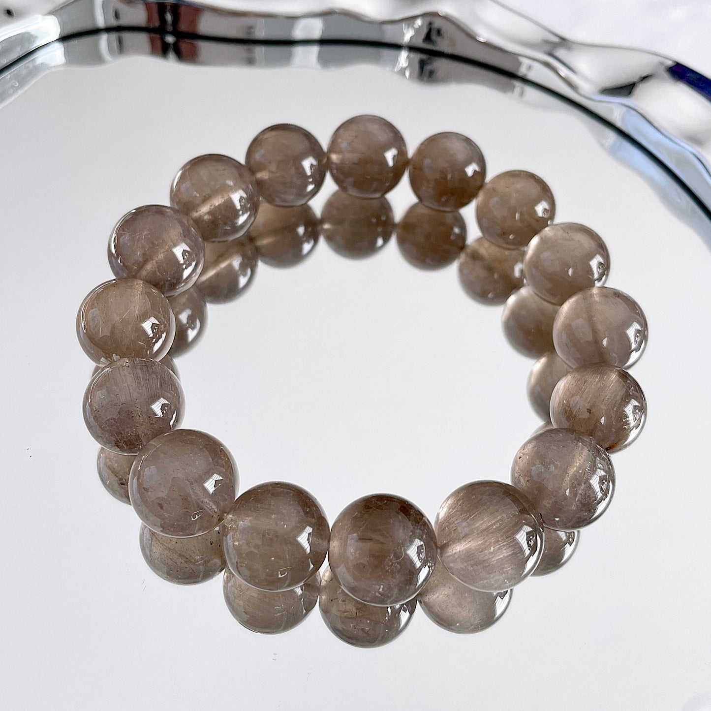 Grey Amphibole Beaded Bracelet