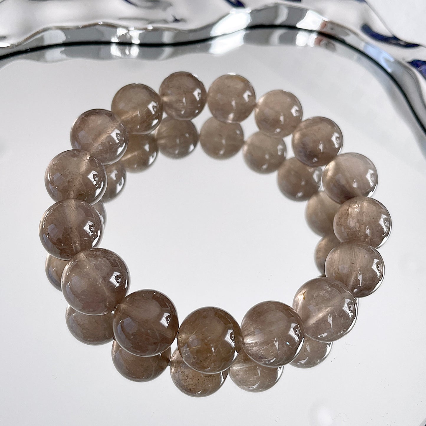 Grey Amphibole Beaded Bracelet