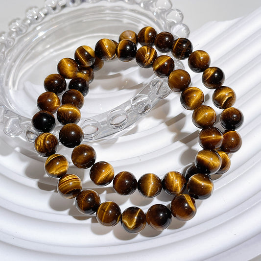 Golden Yellow Tiger's Eye Beaded Bracelet