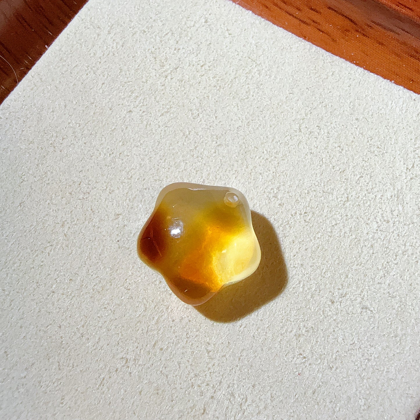 Yellow Beeswax Amber Polished Star Shaped Pendent