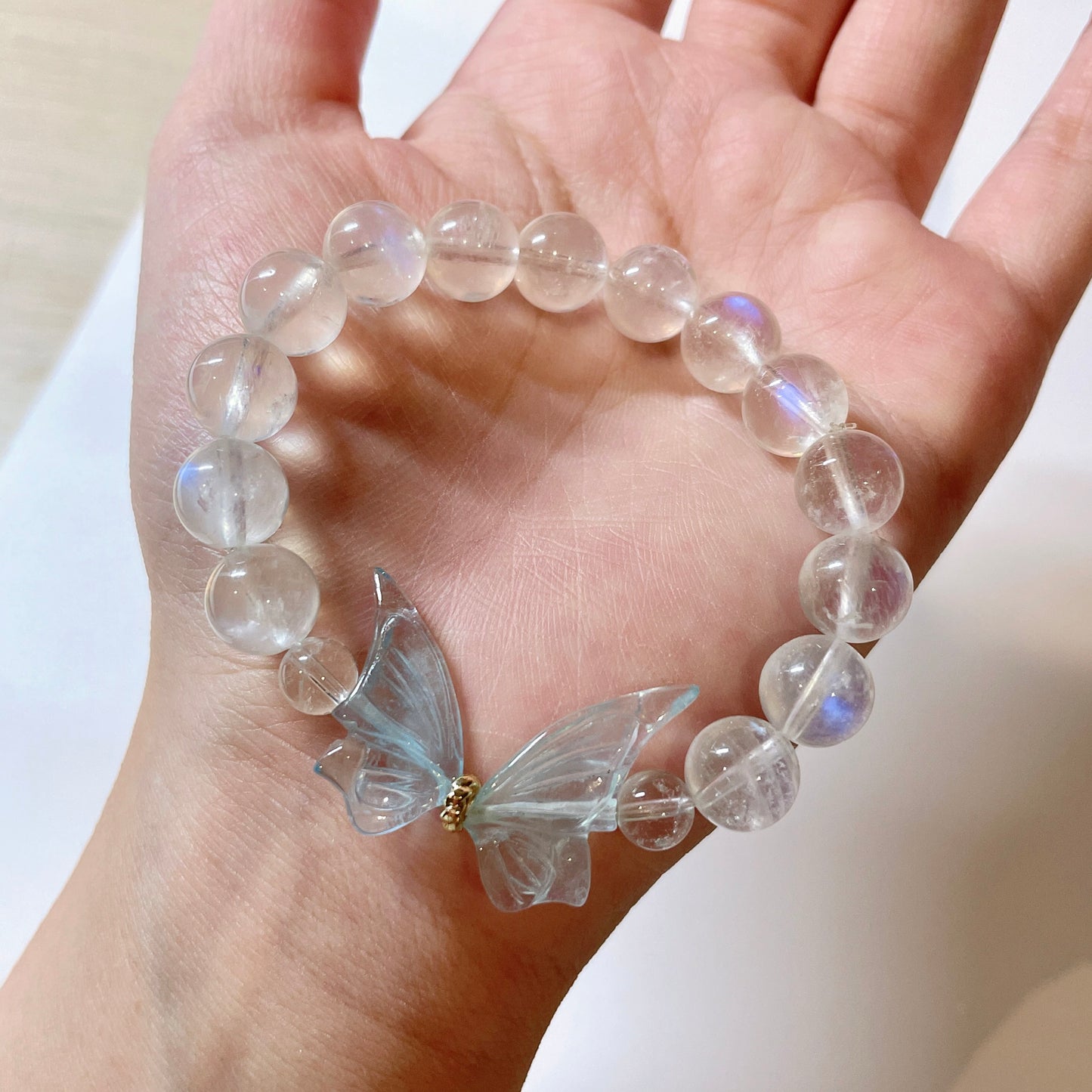 Moonstone x Morganite Beads Bracelets