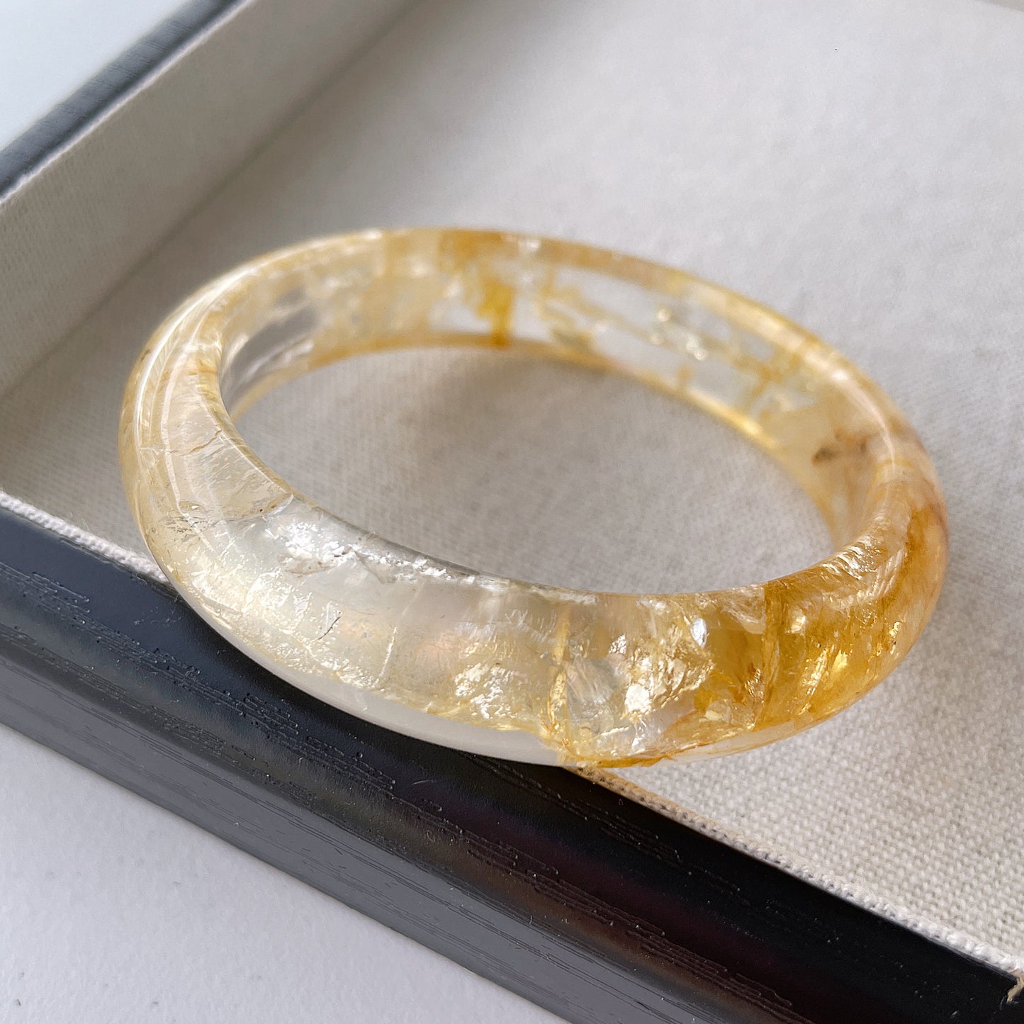 Yellow Hematoid Quartz Bangle