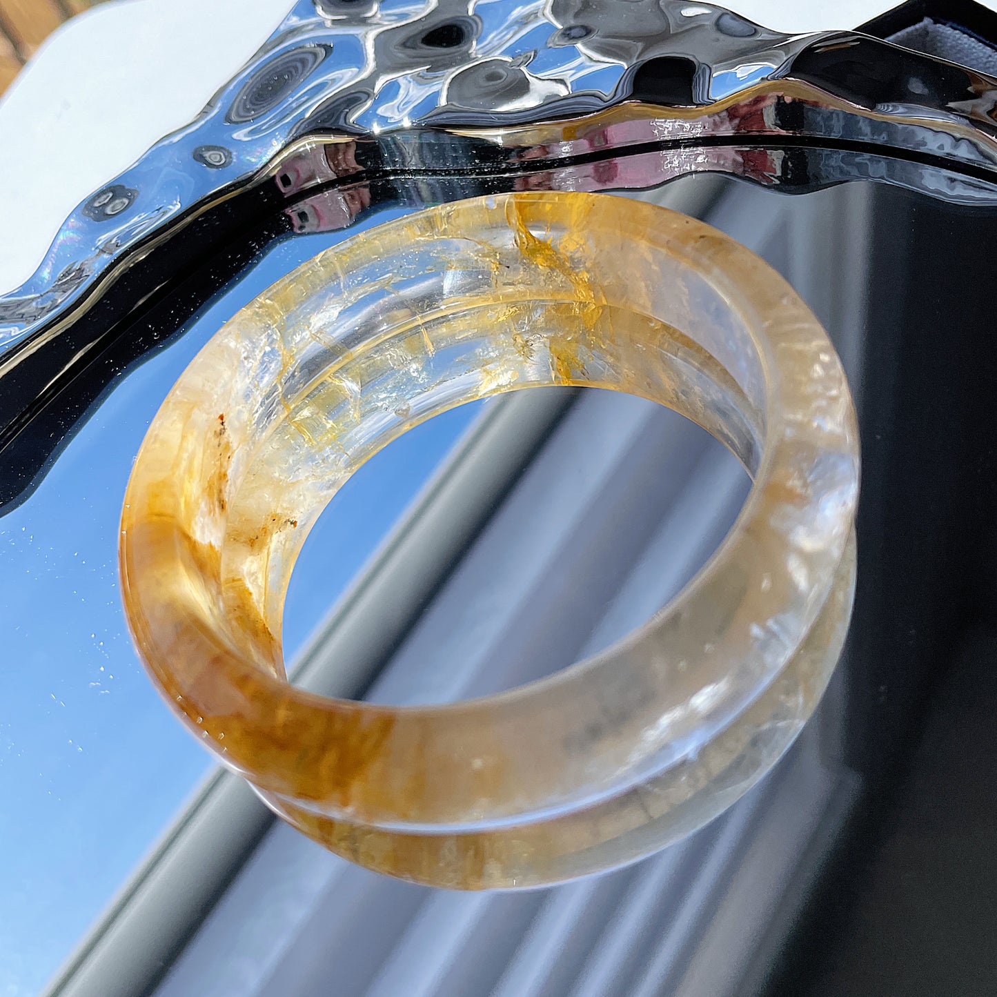 Yellow Hematoid Quartz Bangle