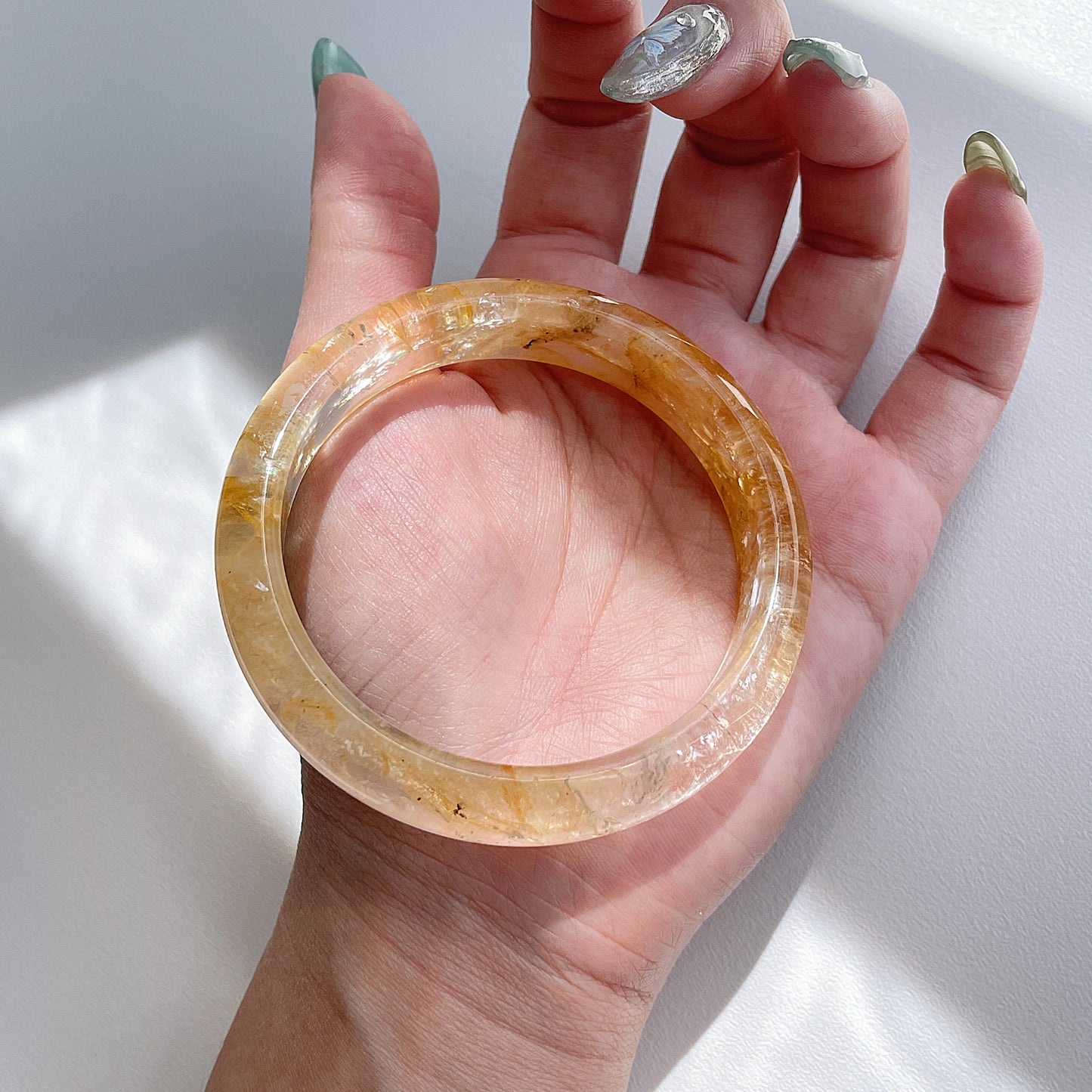 Yellow Hematoid Quartz Bangle