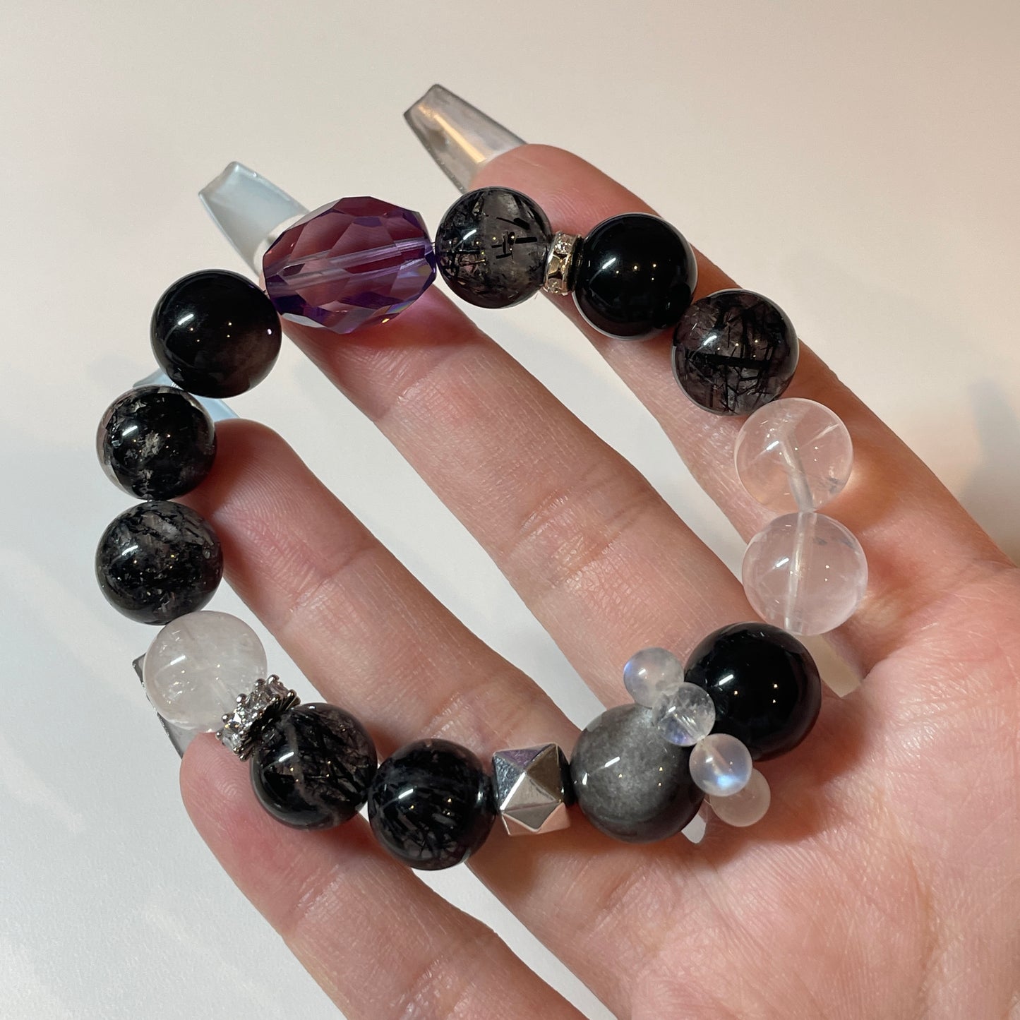 Black Rutilated Quartz Design Bracelet
