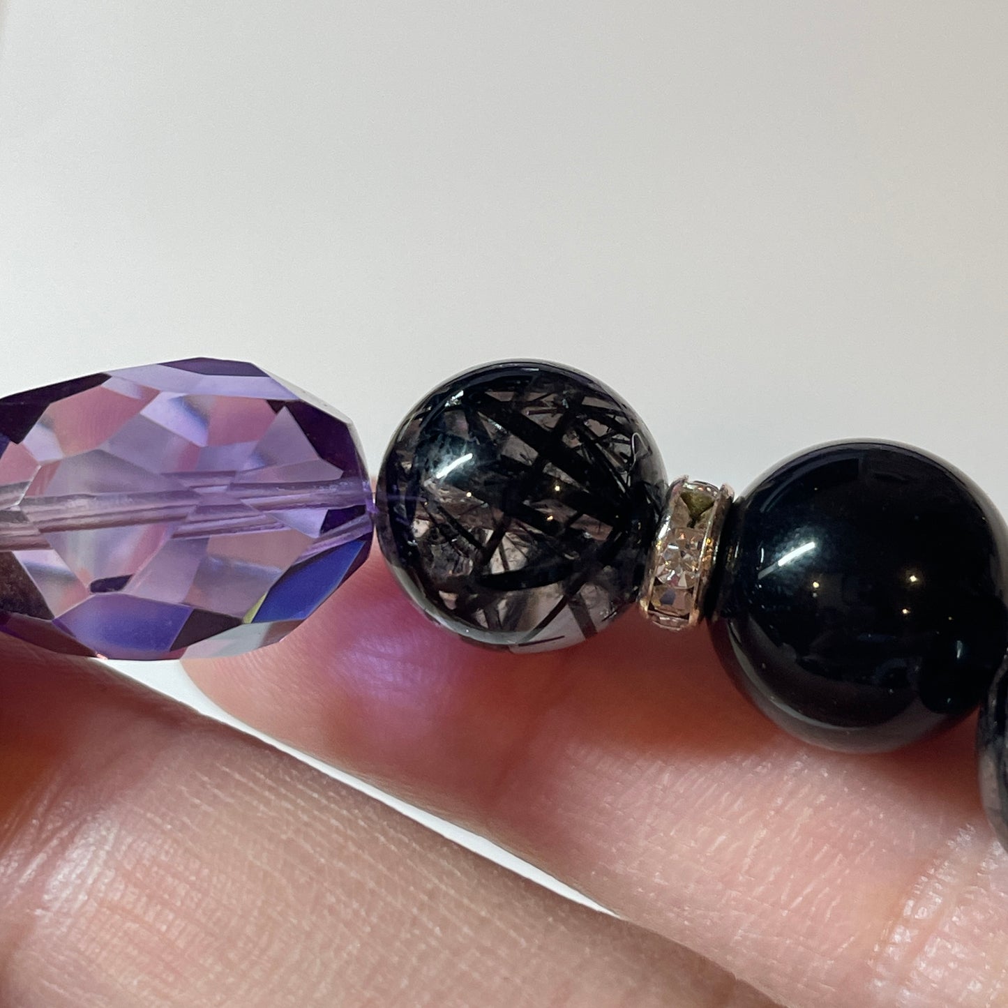 Black Rutilated Quartz Design Bracelet