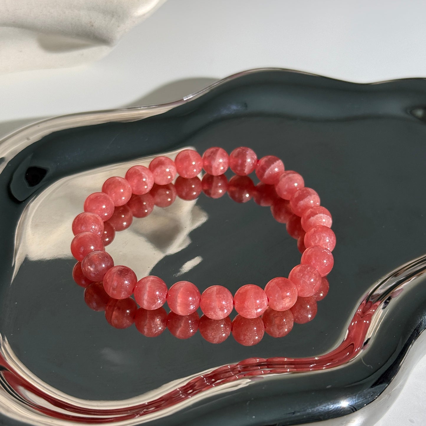 High Grade Gemmy Rhodonite Beaded Bracelet 紅紋石