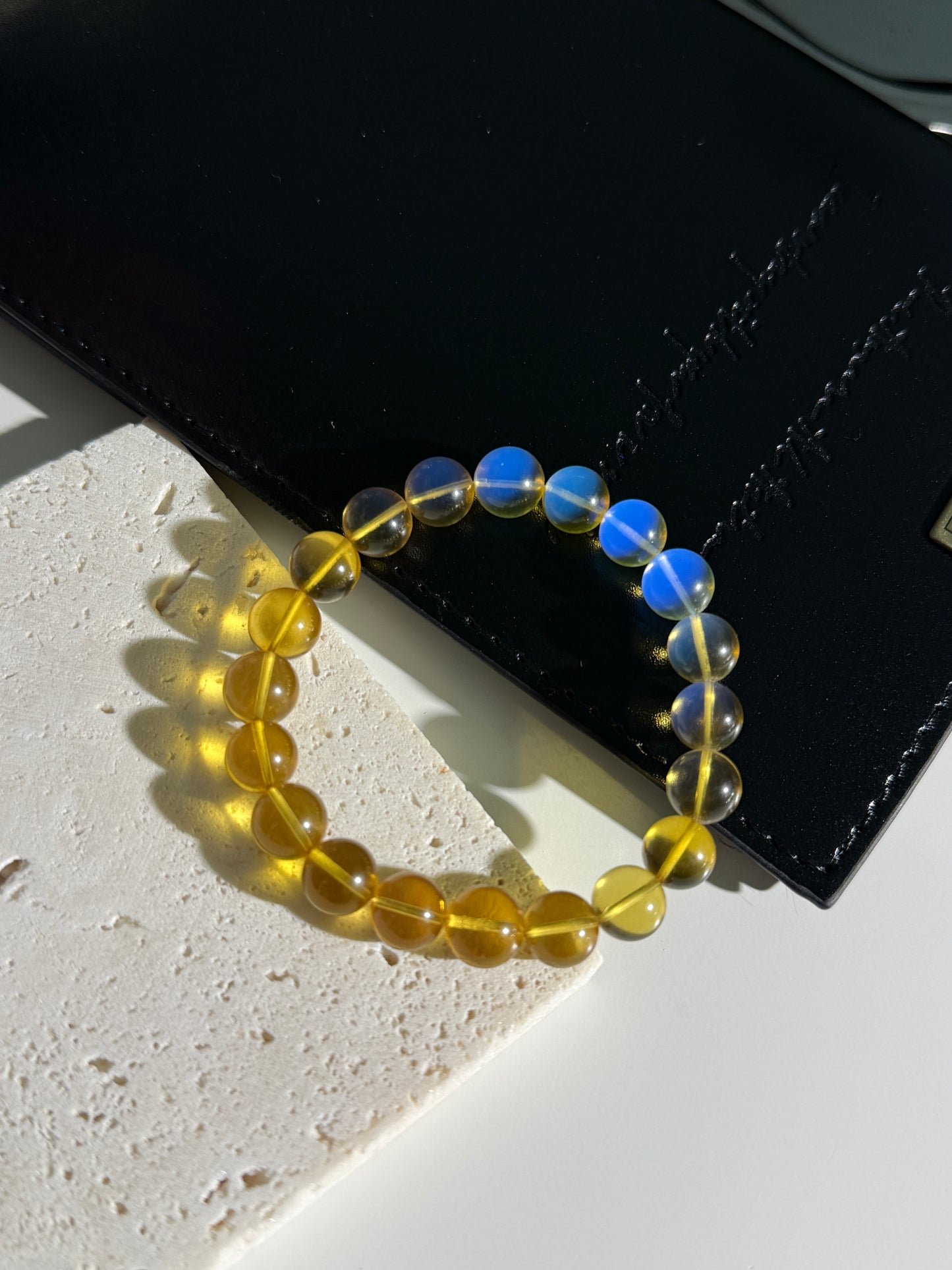 Dominican Blue Amber 9mm with inclusion