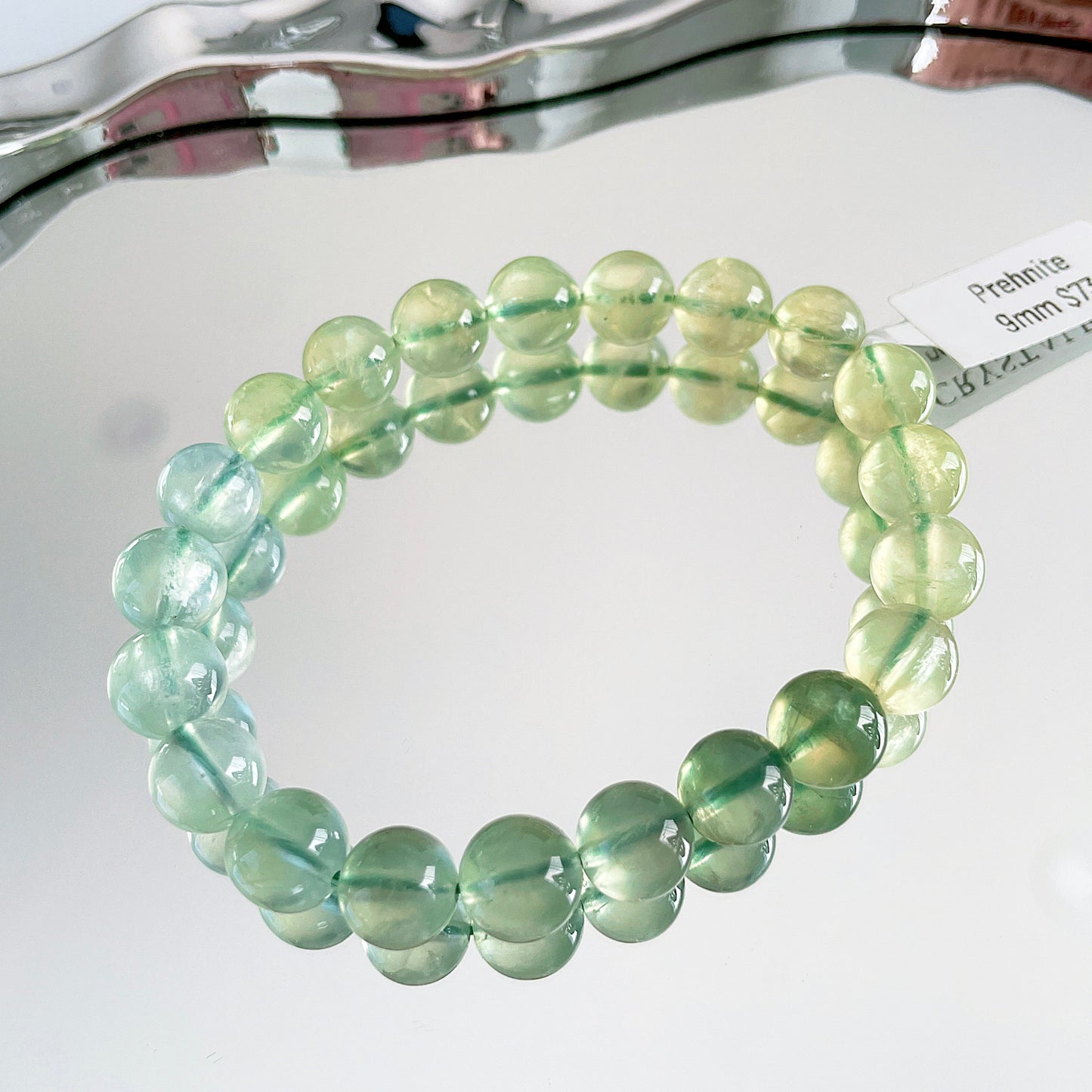 Gradient Prehnite Beaded Bracelet