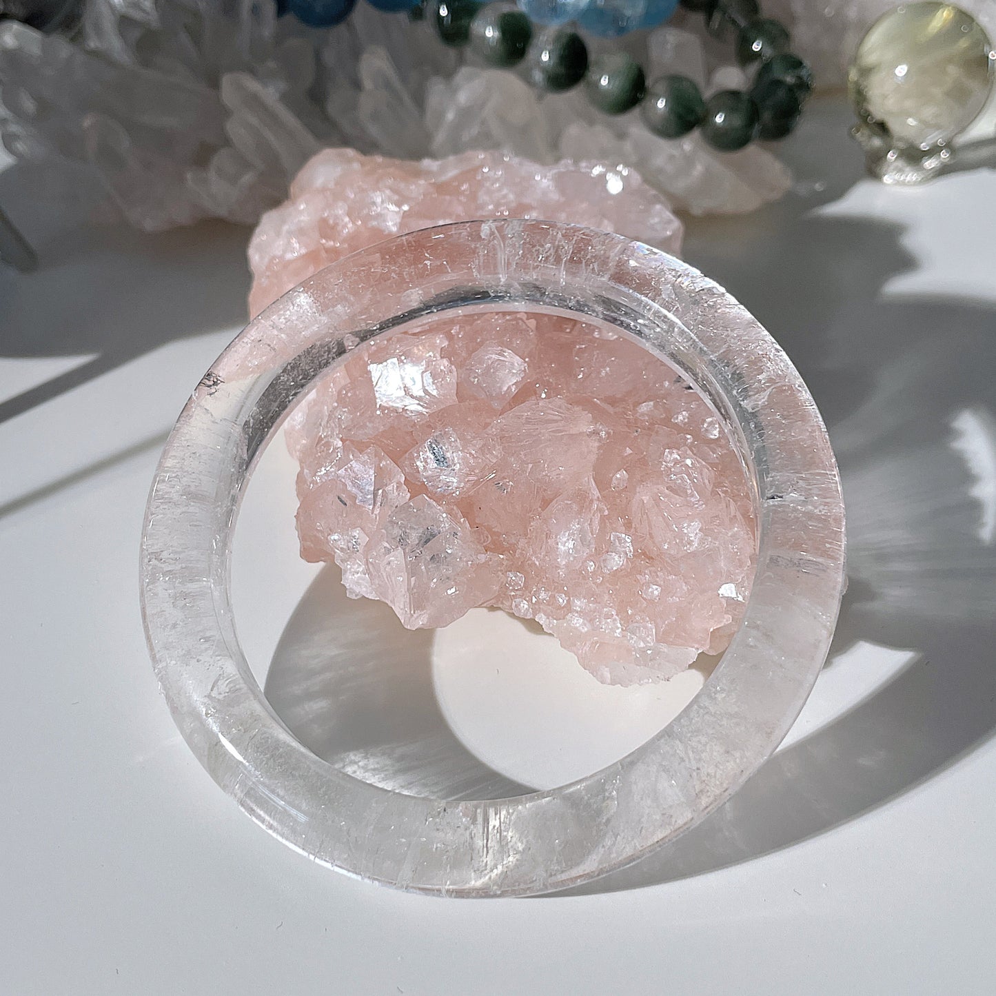 Clear Quartz Beaded Bangle