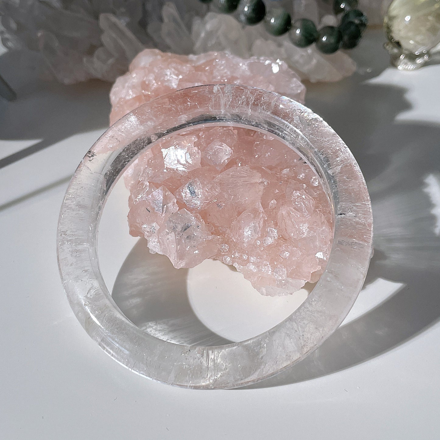 Clear Quartz Beaded Bangle