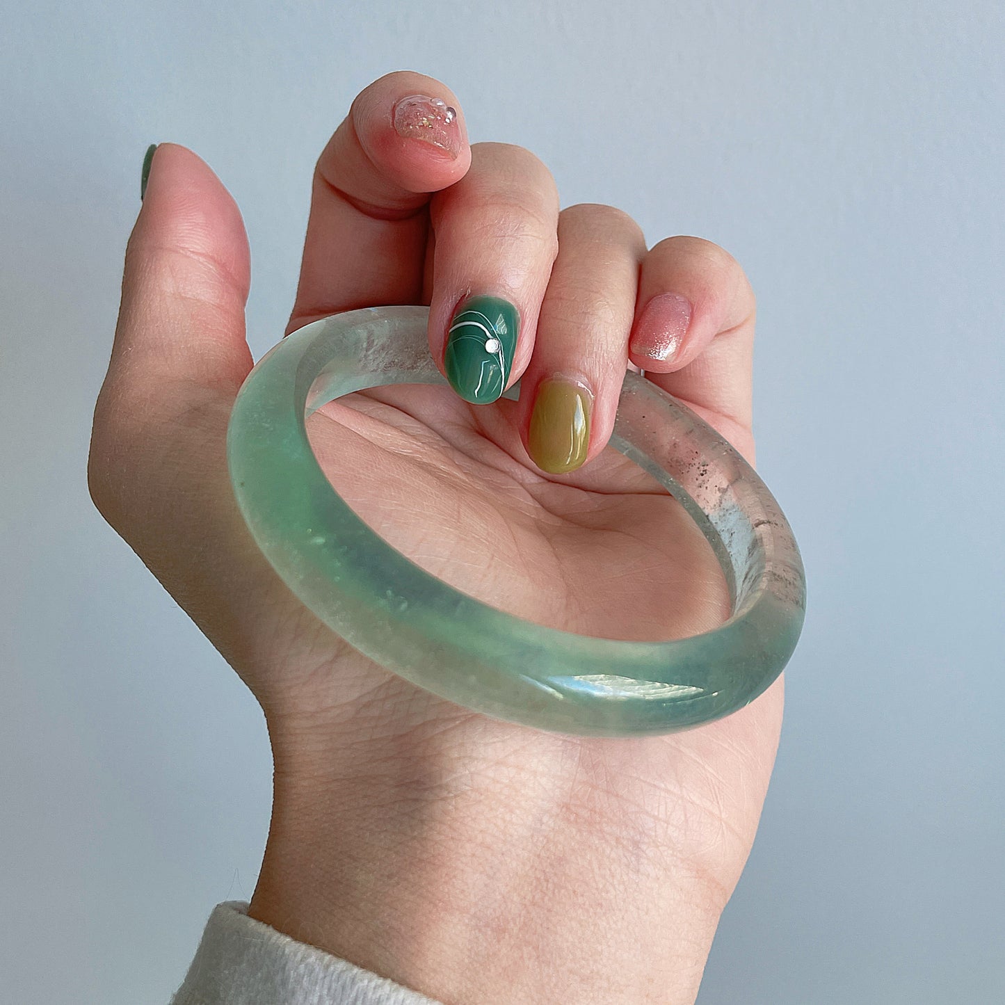 Mint Greenish Aquamarine Bangle