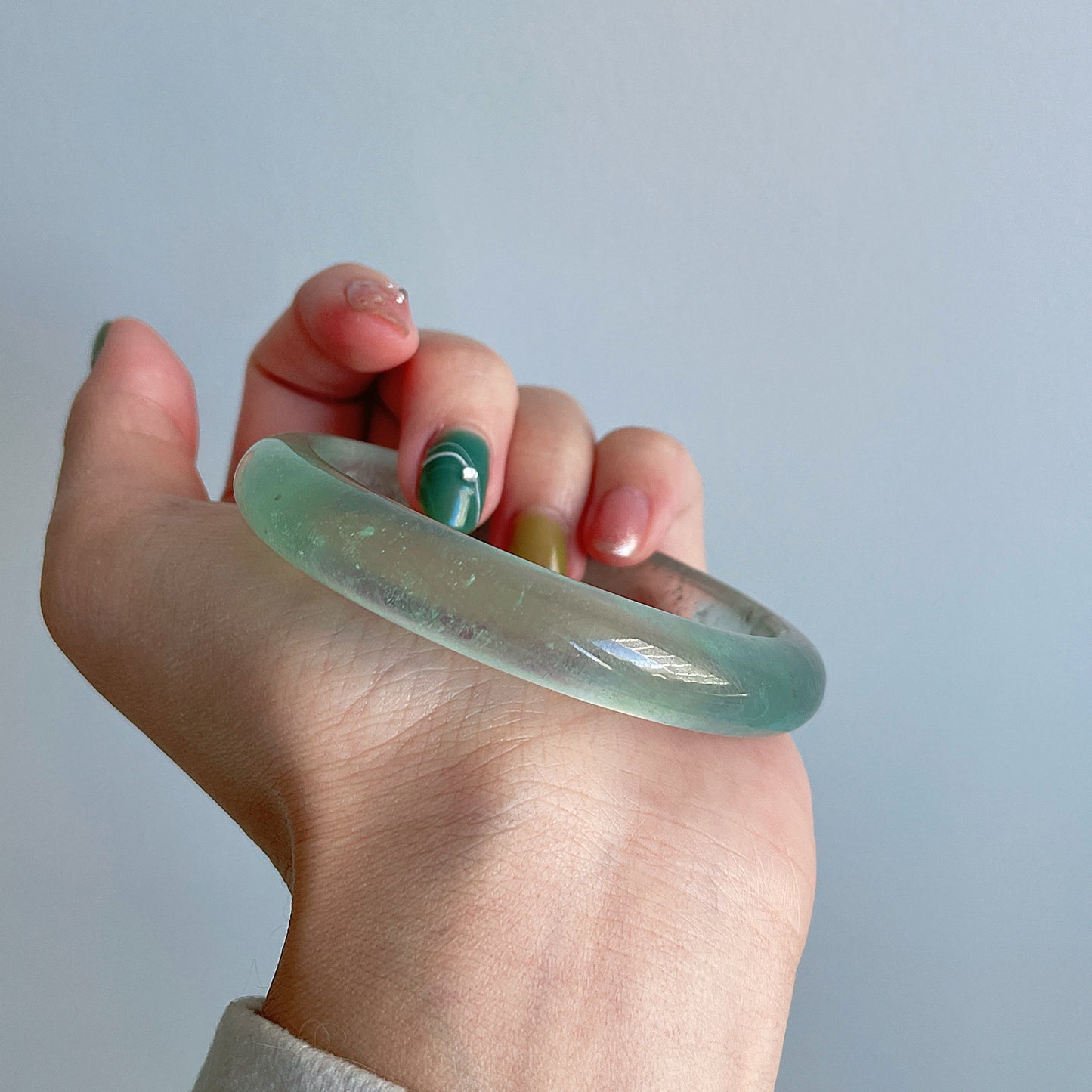 Mint Greenish Aquamarine Bangle
