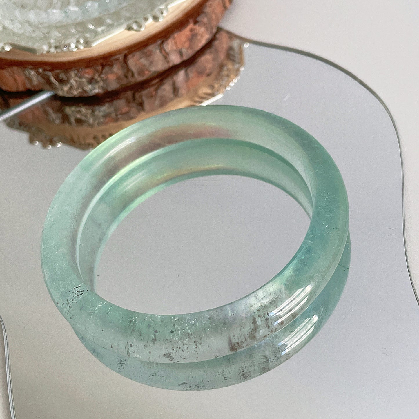 Mint Greenish Aquamarine Bangle