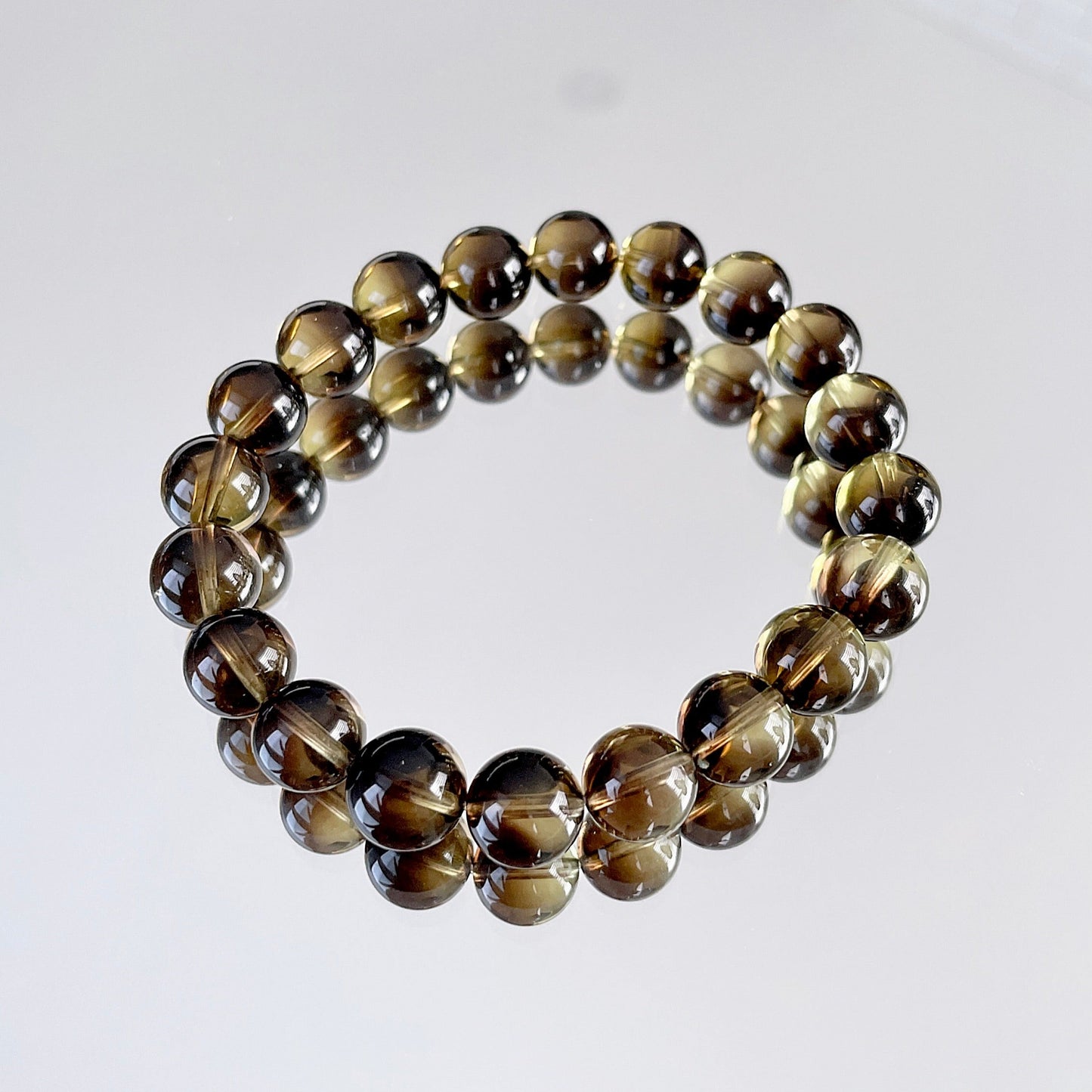 Bicolor Smoky Citrine Beaded Bracelet 魔晶宙斯 (茶黃晶共生)