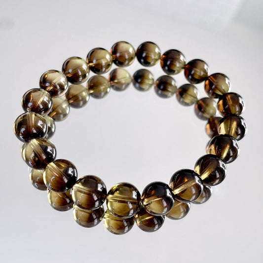 Bicolor Smoky Citrine Beaded Bracelet 魔晶宙斯 (茶黃晶共生)