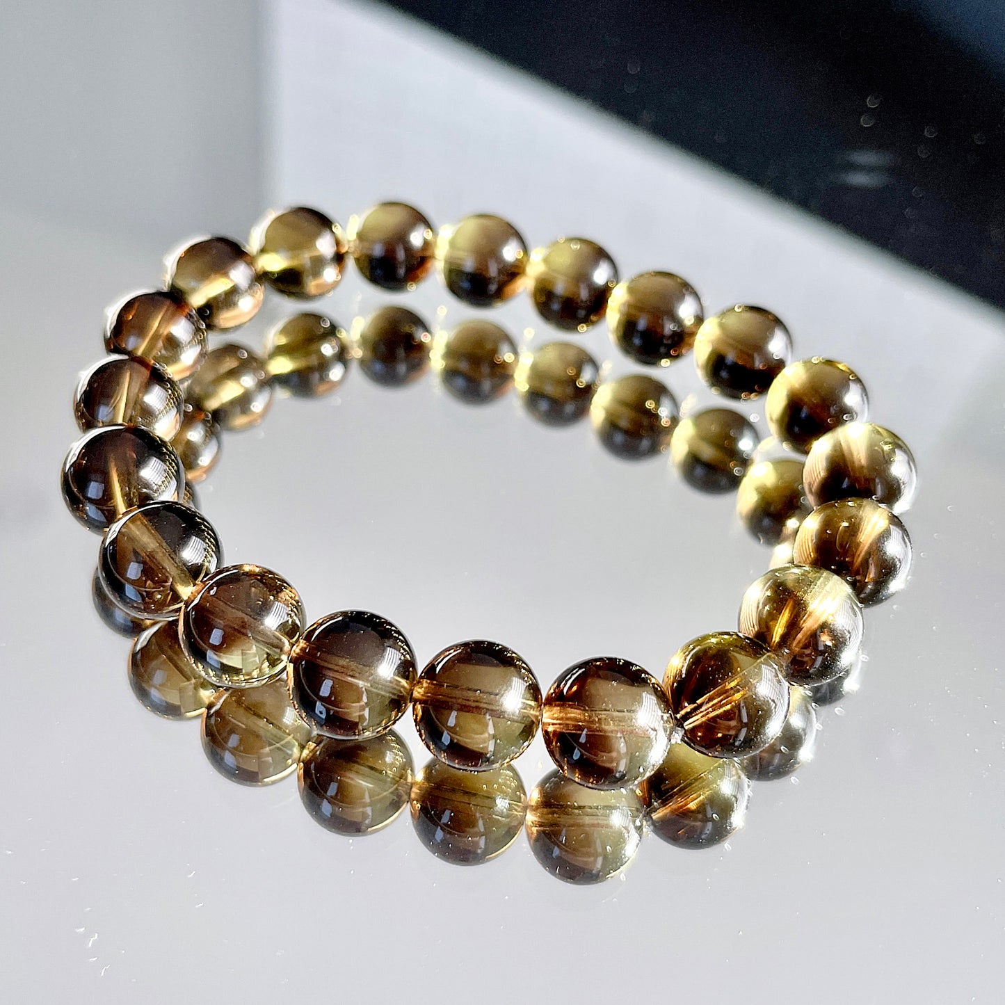 Bicolor Smoky Citrine Beaded Bracelet 魔晶宙斯 (茶黃晶共生)