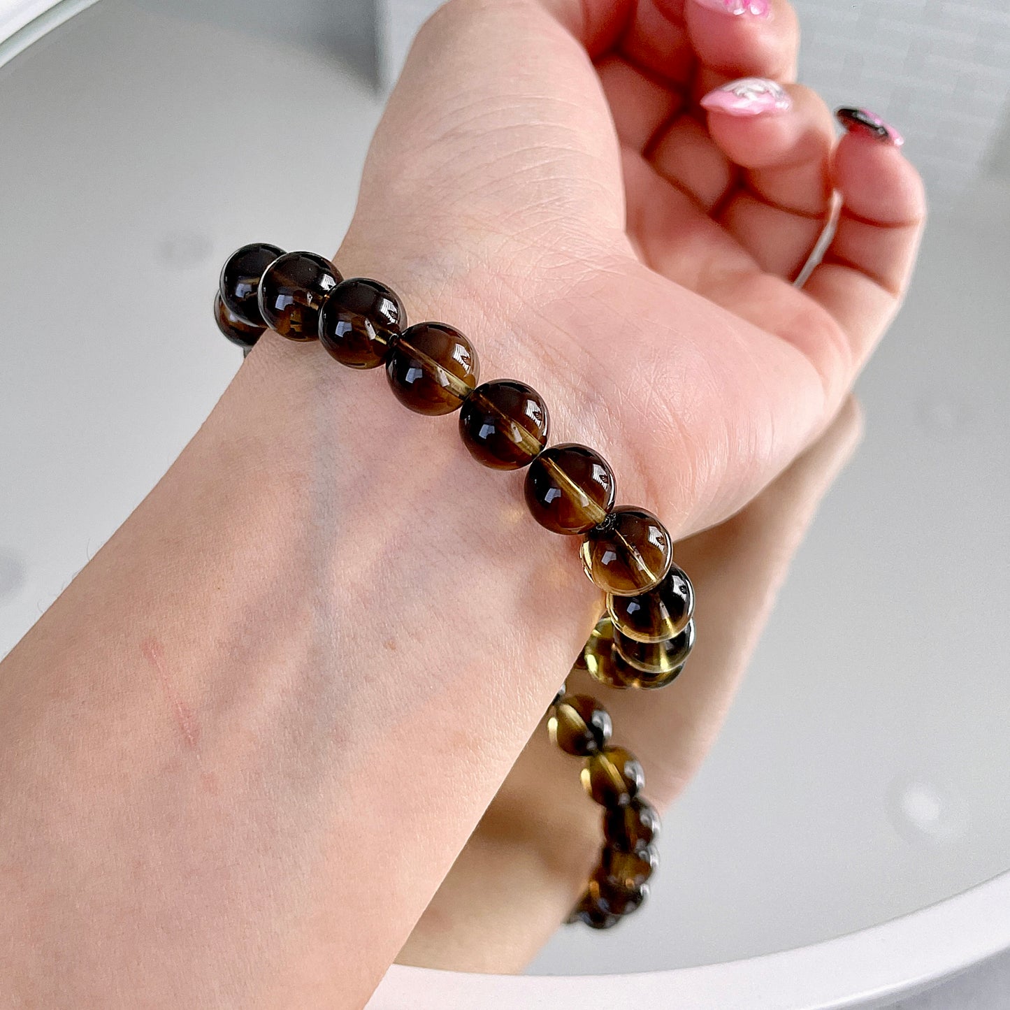 Bicolor Smoky Citrine Beaded Bracelet 魔晶宙斯 (茶黃晶共生)