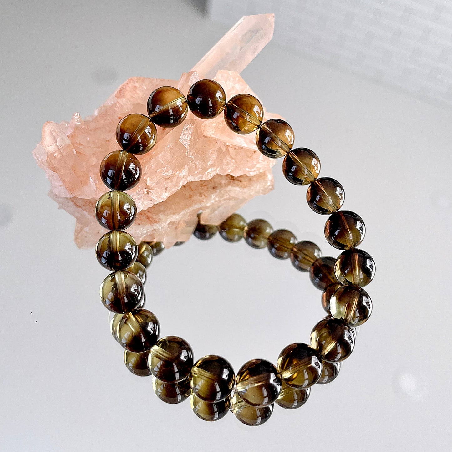 Bicolor Smoky Citrine Beaded Bracelet 魔晶宙斯 (茶黃晶共生)