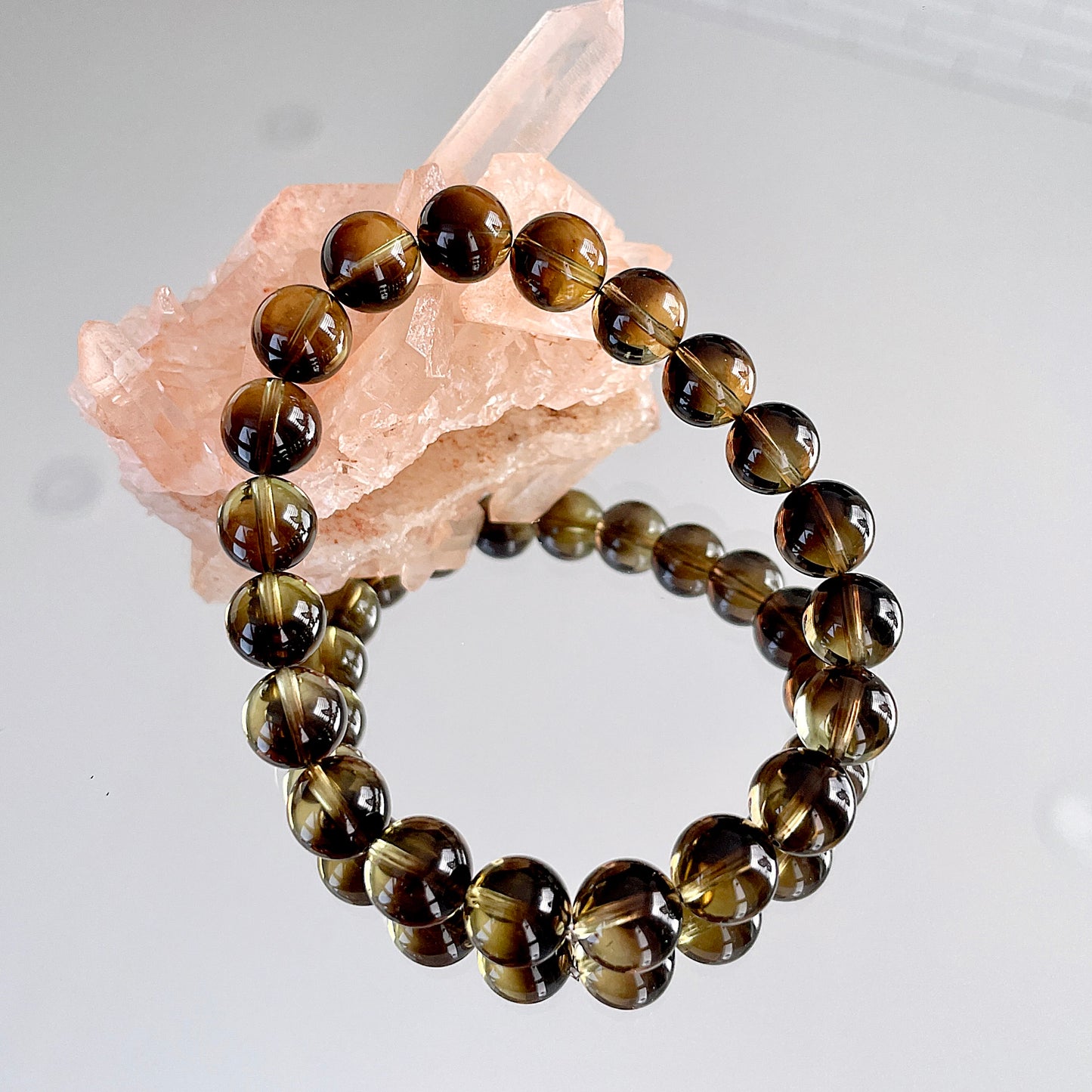 Bicolor Smoky Citrine Beaded Bracelet 魔晶宙斯 (茶黃晶共生)