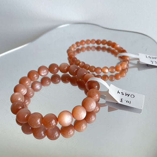 Orange Moonstone Bracelet | Double Sided Flash