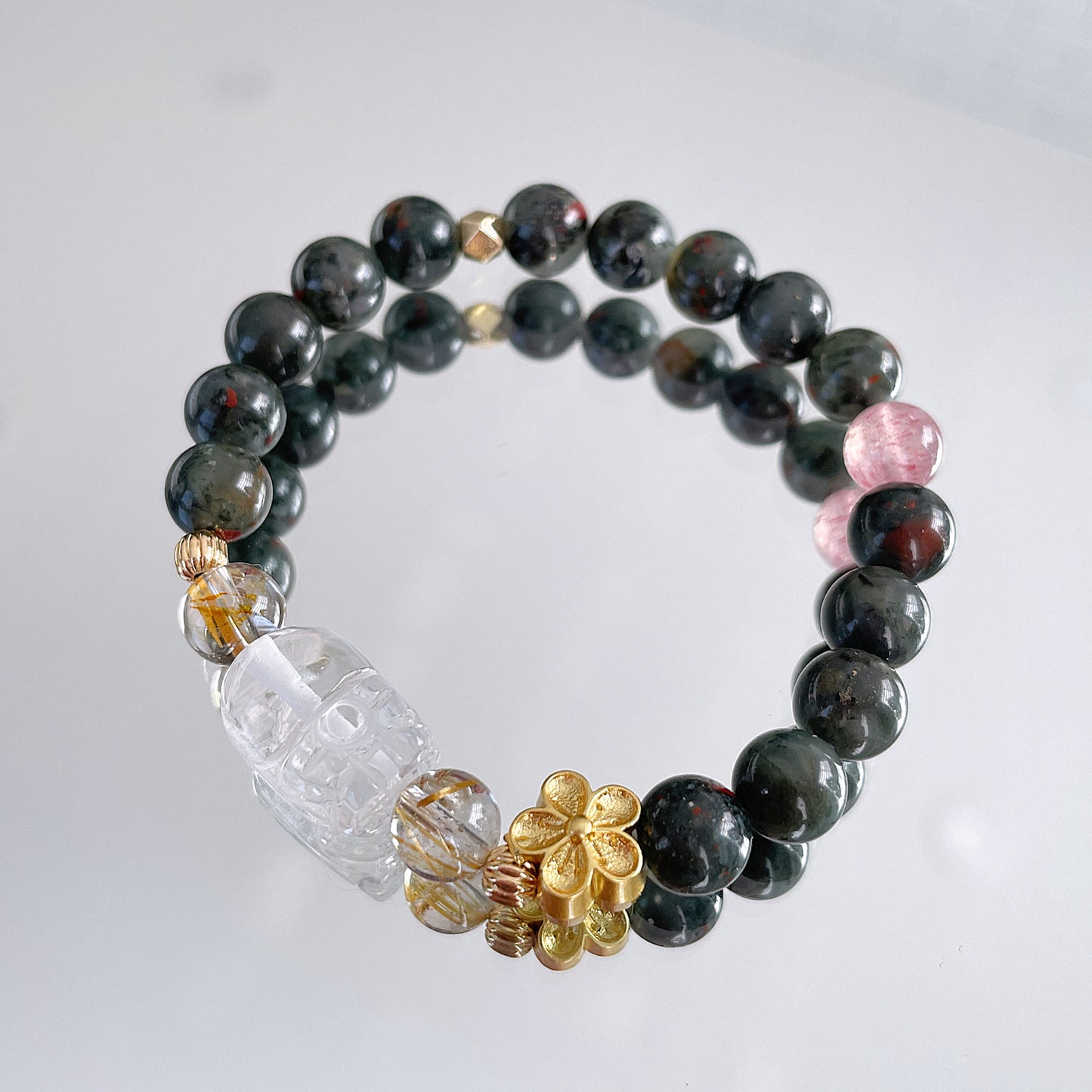 Dragon Blood Jasper Beaded Bracelet