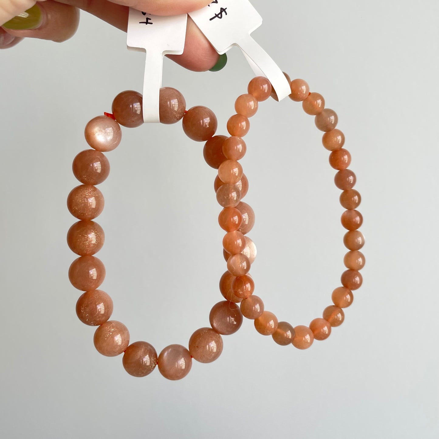 Orange Moonstone Bracelet | Double Sided Flash