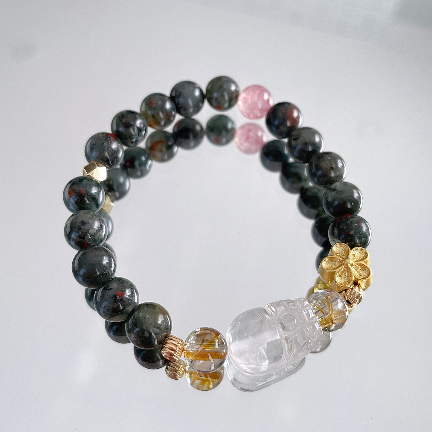 Dragon Blood Jasper Beaded Bracelet
