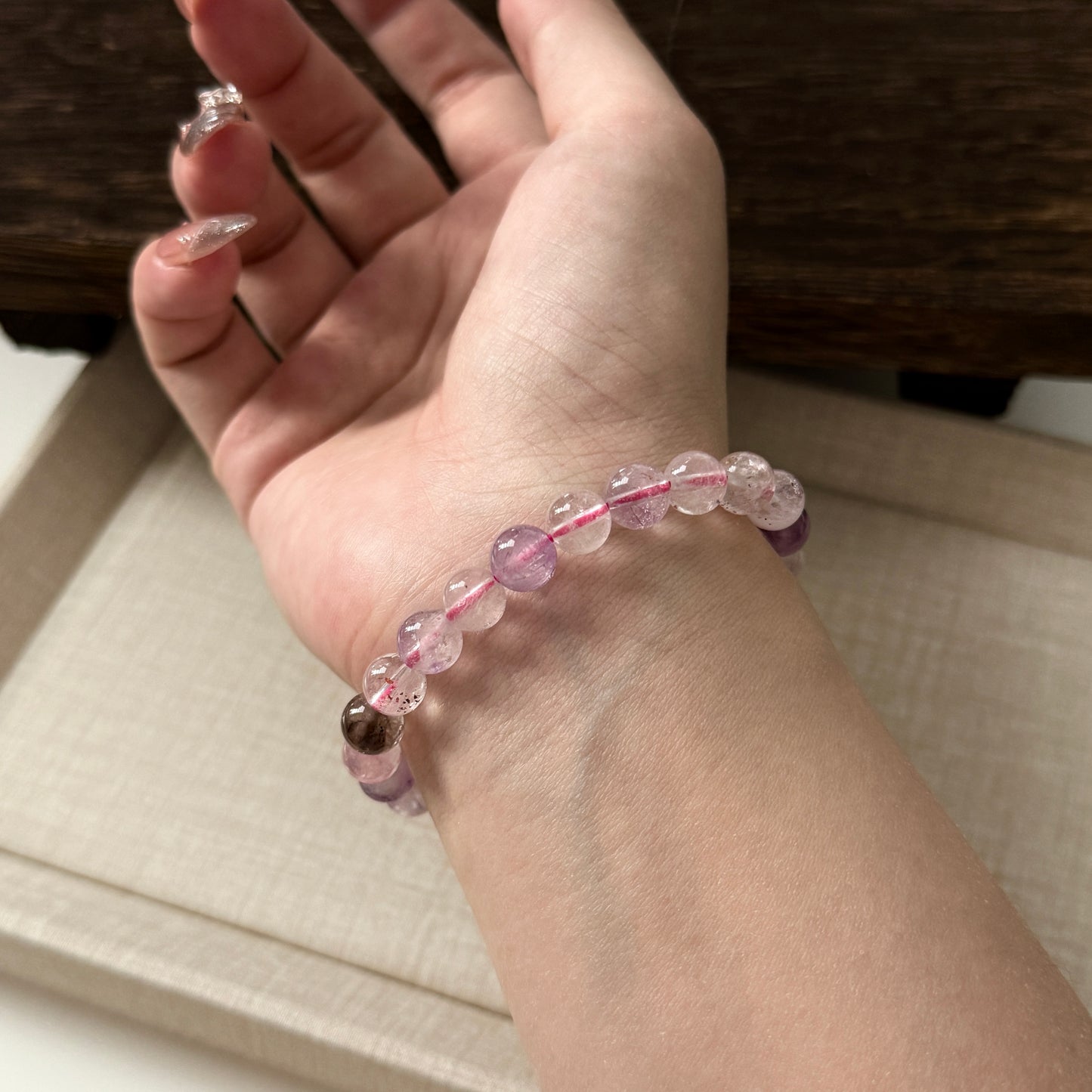 Super Seven Quartz 7.9mm Beaded Bracelet