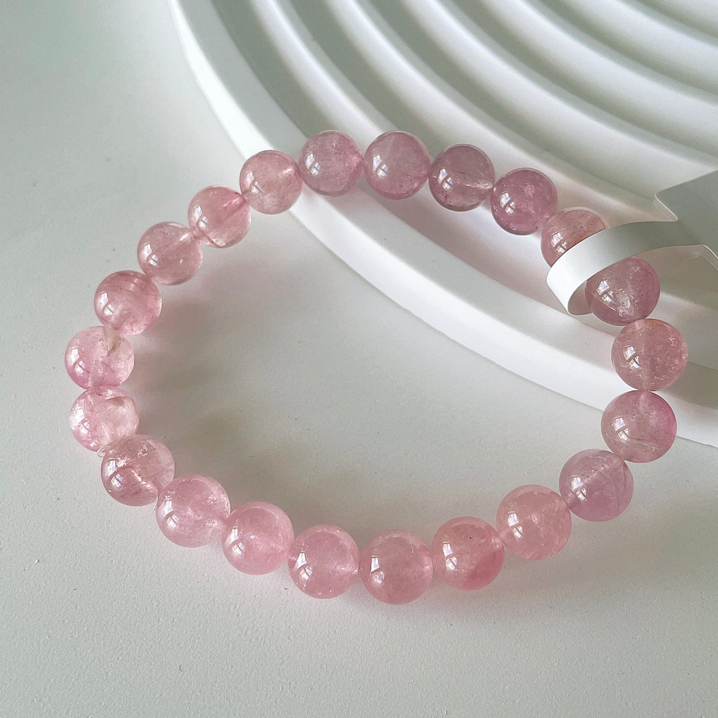 Pink Tourmaline Bead Bracelet